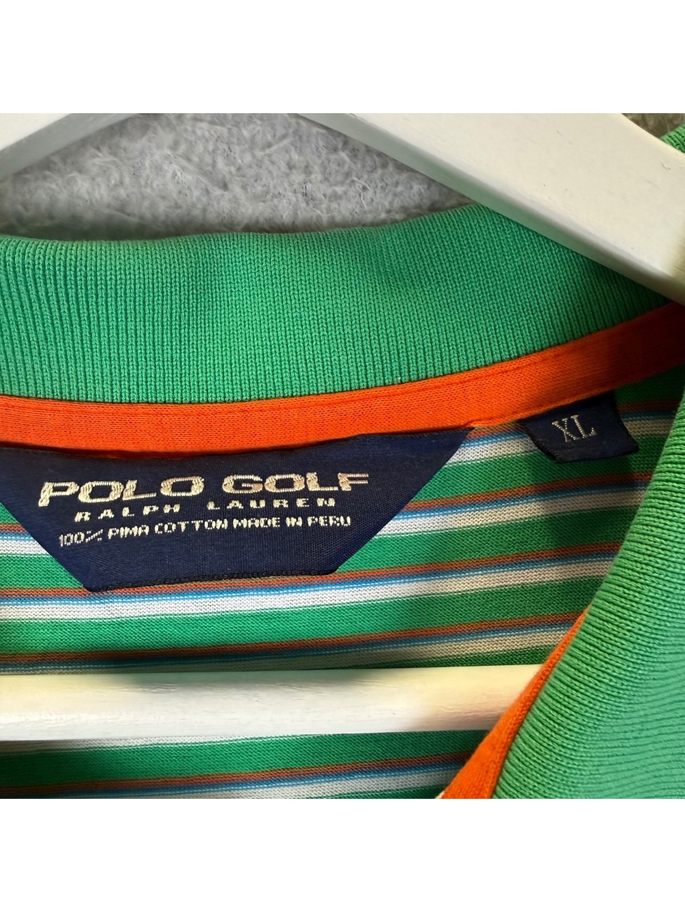 Polo Golf Ralph Lauren Men's XL Green Striped Performance Polo Shirt - Picture 3 of 6
